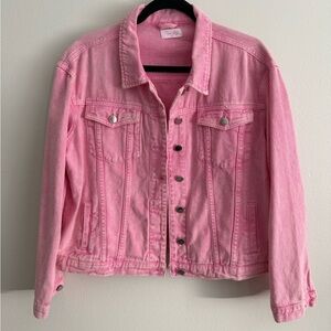 Pink Lilly Woman's Pink Denim Jacket Size Medium
